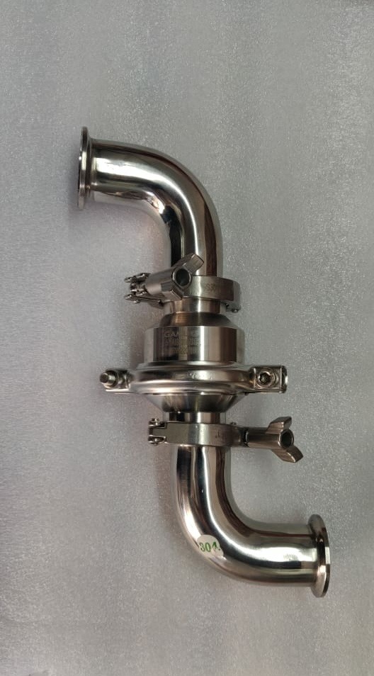 NRV assembly with bends and TC connections, shown vertically.