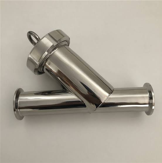 Y-type inline strainer with a TC end connection.