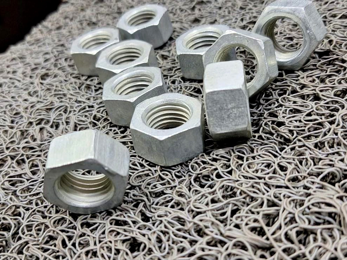 Stainless steel hex nuts in several sizes