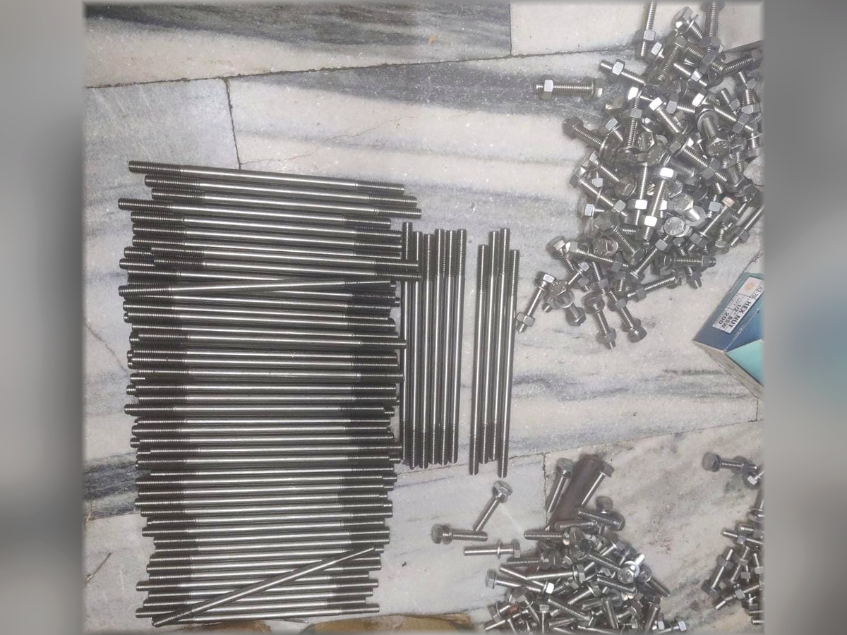 Assorted threaded stud rods and fastener stock